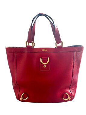 Rare Vintage Y2K Gucci Red Abbey D-Ring Leather Tote